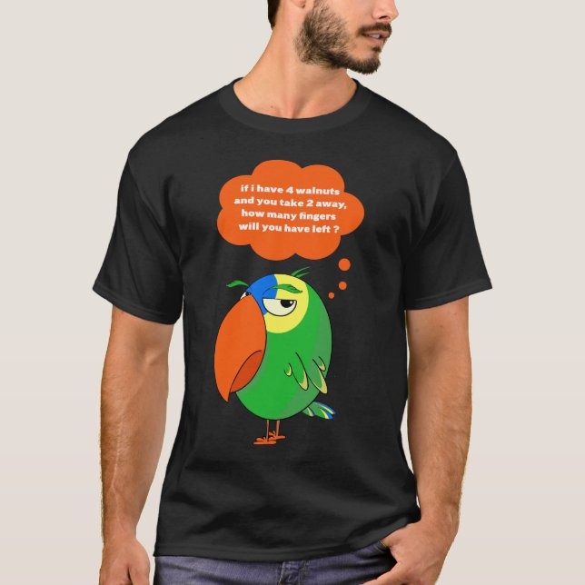 Papagaio Amazon Cuidado com os dedos! Camiseta (Frente)