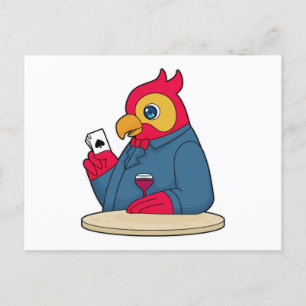 Papagaio no Poker com cartões Poker