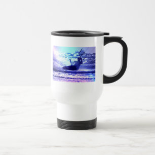 Papagaio que surfa a caneca de viagem plástica