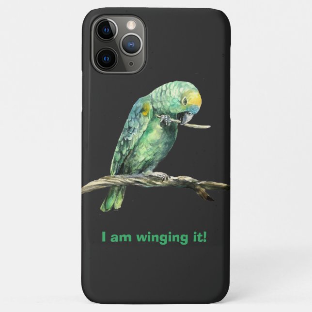 Papagaio verde acenando, capas de iphone (Verso)