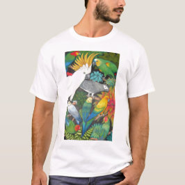 Papagaios e camisa de Bromeliads T