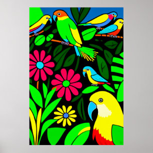 Papagaios - Impressão de Arte Canvas