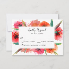 Papagaios Pintados Vermelhos Casamento Floral RSVP