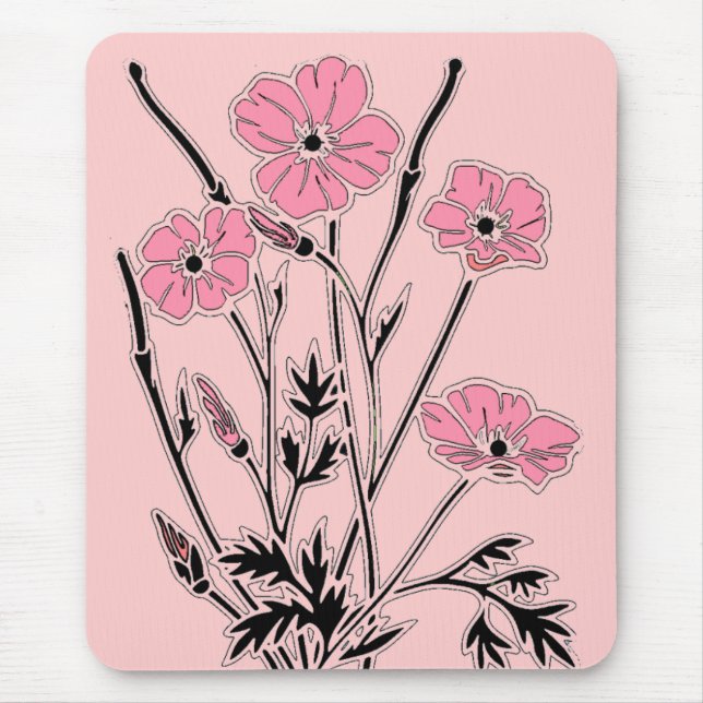 Papagaios Rosa De Arte Do Mousepad (Frente)