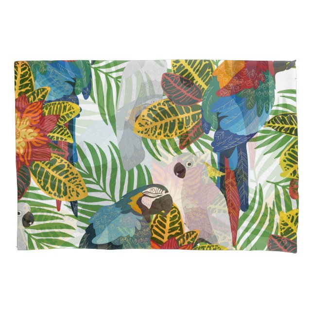 Papagaios tropicais, padrão perfeito de vintage. (Frente)