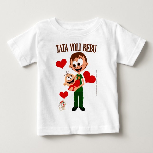 Papai Ama Bebê - Camiseta de bebê (Frente)