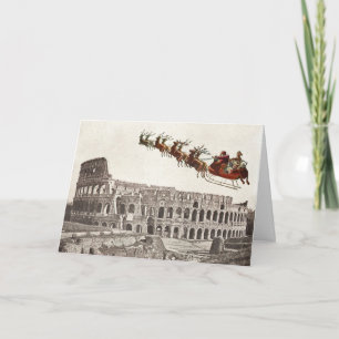 Papai Noel Antigo sobre cartão de Natal Roma