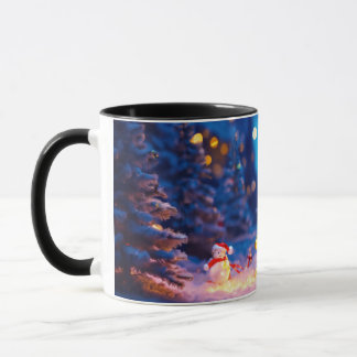 Papai Noel, árvore de Natal, caneca design