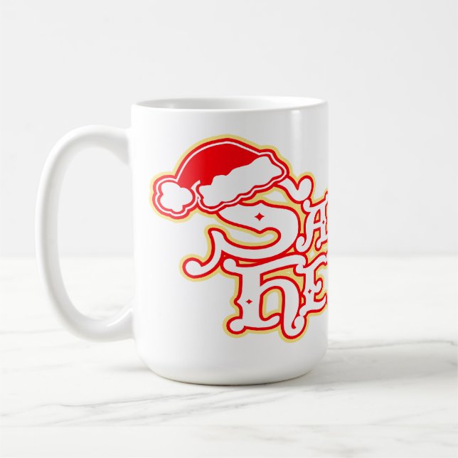 Papai noel auxiliar na caneca de Natal sazonal ver (Esquerda)