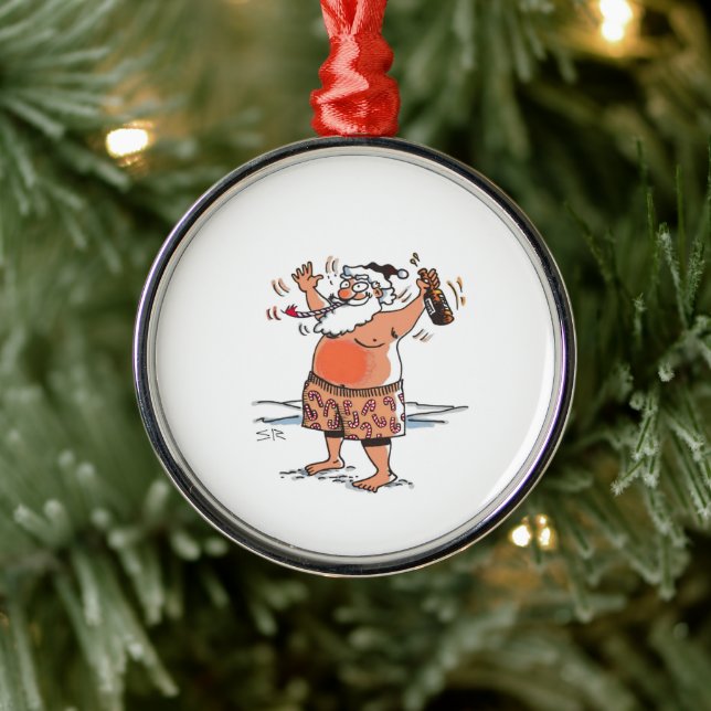 Papai Noel bêbado enfeite premium (Árvore)