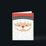 Papai Noel Bonito Face Cartão de Natal<br><div class="desc">Uma escolha excelente para crianças ou qualquer pessoa na sua lista.</div>