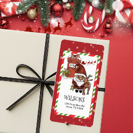 Papai Noel Caprichoso Etiqueta de Endereço de Nata