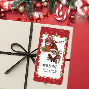 Papai Noel Caprichoso Etiqueta de Endereço de Nata