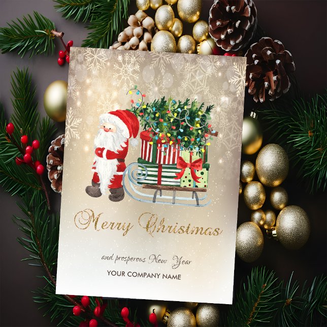 Papai Noel, Cartão de Feriado Sleigh Snowflakes (Criador carregado)