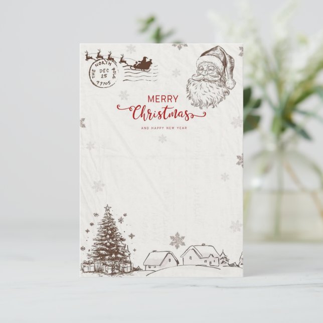 🎅 Papai Noel Cartão de Natal (Em pé/Frente)