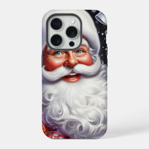 Papai Noel clássico com presente e enfeites