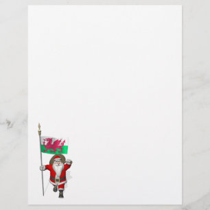 Papai Noel com a bandeira de Wales
