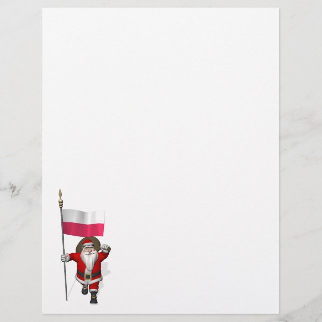 Papai Noel Com Bandeira De Polônia (Frente)