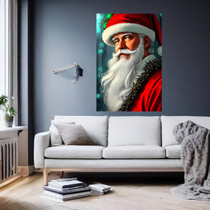 Papai Noel com barba branca   AI Art Poster