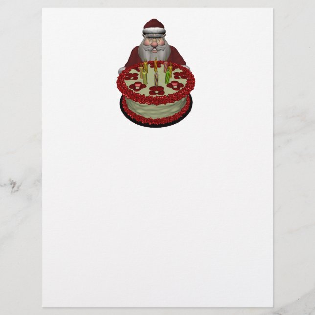 Papai Noel com Bolo de Aniversário (Frente)