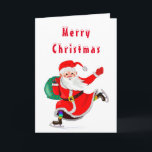 Papai Noel com Cartão de Natal para Presente<br><div class="desc">Papais noeis com cartões de Natal de presentes - MIGNED Painting - Feliz Natal - Personalizável</div>