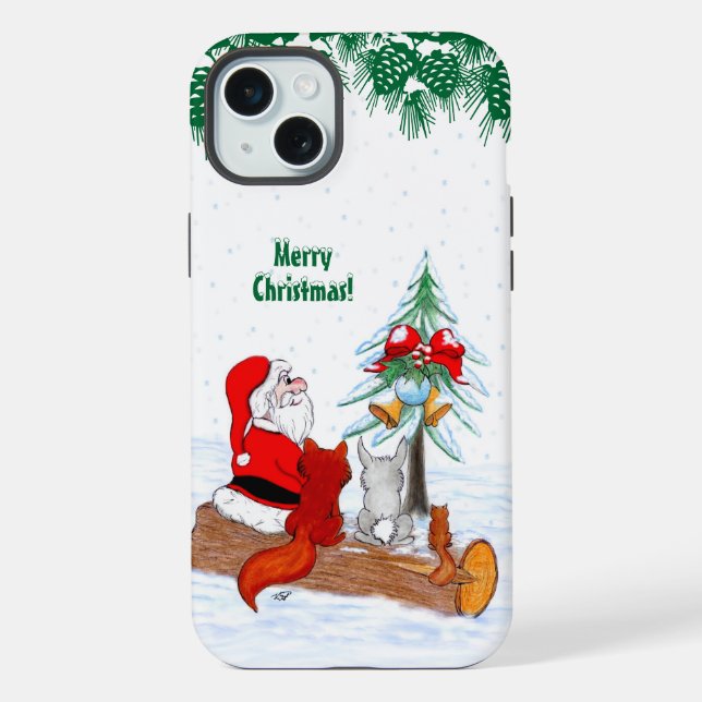 Papai Noel com Coelho Raposa e Esquilo (Verso)