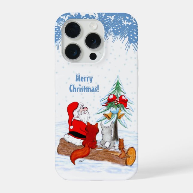 Papai Noel com coelho, raposa e esquilo (Verso)