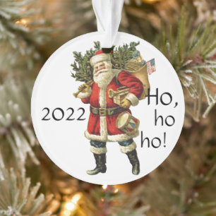 Papai Noel com Saco de Brinquedos Enfeite de Natal