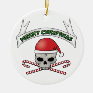 Papai noel crânio & enfeites de natal dos
