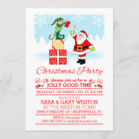 Papai noel da festa de Natal que bebe com convite