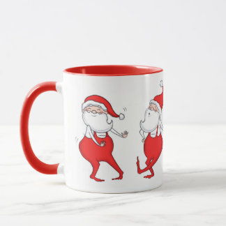 Papai Noel Dançante ilustrou a caneca de Natal