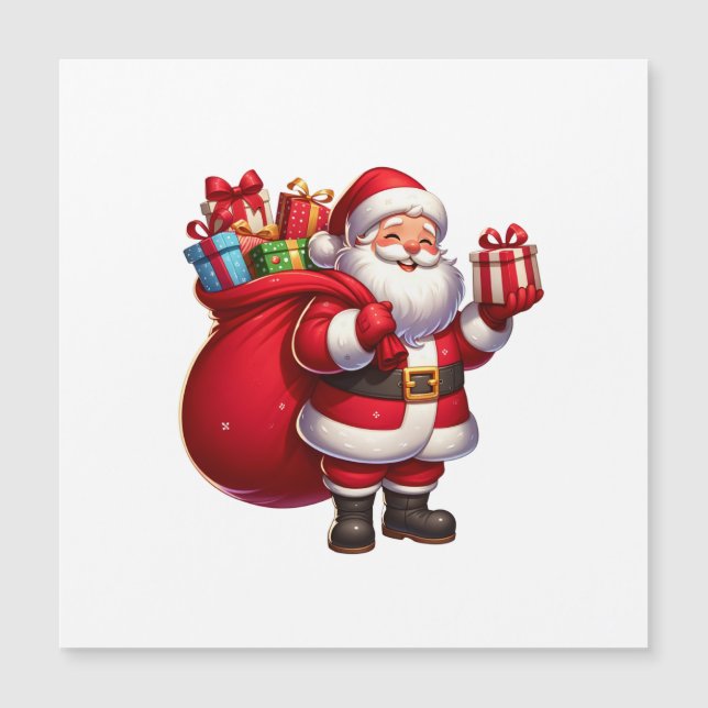 Papai Noel de desenho animado alegre segurando pre (Frente)