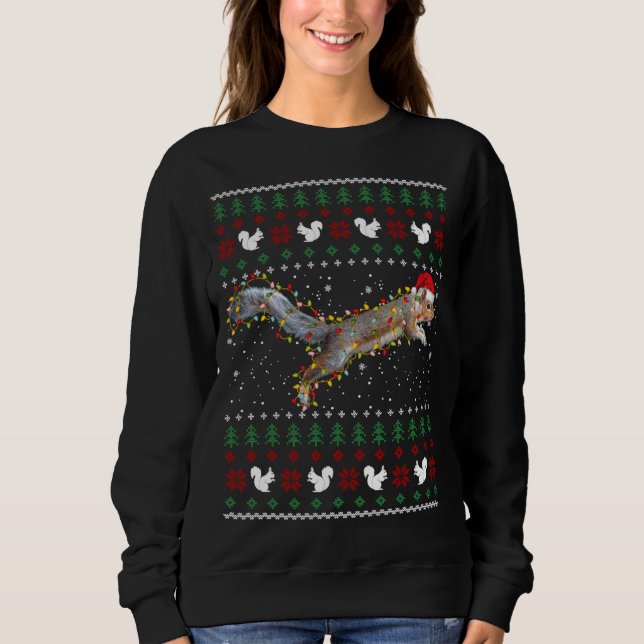Papai noel de esquilo giro bonito no suéter de Nat (Frente)
