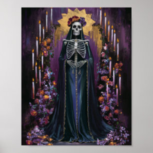 Papai noel de Muerte com Velas e Poster de Flores