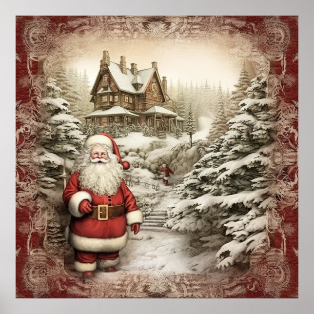 Papai noel de Natal Festivo Poster (Frente)