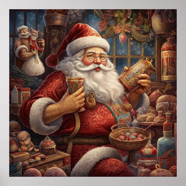 Papai noel de Natal Festivo Poster (Frente)