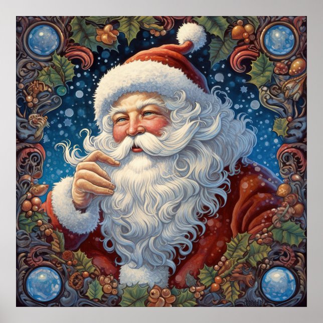 Papai noel de Natal Festivo Poster (Frente)