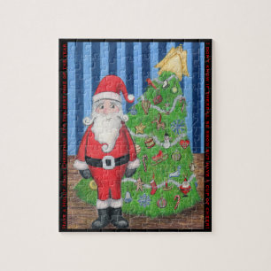Papai noel de Natal Holly Jolly Quebra-cabeça