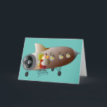 Papai noel de Rocket do cartão de Natal<br><div class="desc">Parte da coleção de "papai noel Rocket".</div>
