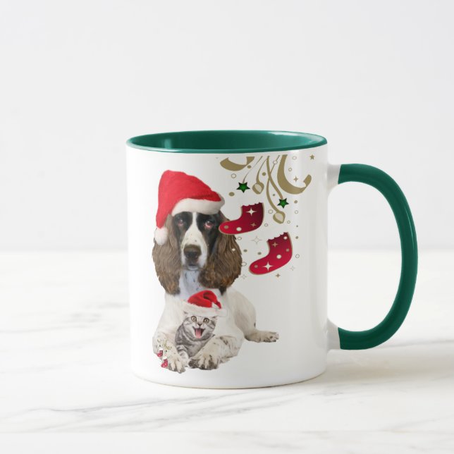 Papai noel de Springer inglês da caneca do Natal (Direita)
