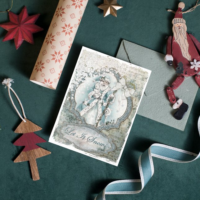 Papai Noel deixa nevar papel azul (Criador carregado)