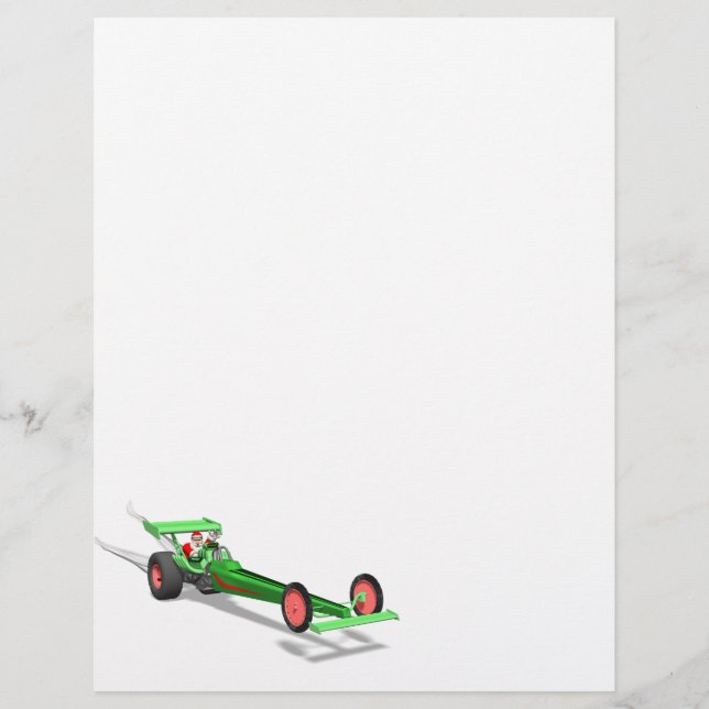 Papai Noel Dirigindo Um Dragster (Frente)