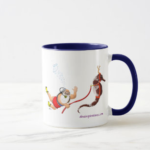Papai noel do mergulho autónomo & caneca do caval