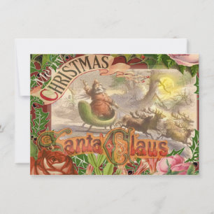 Papai noel do natal vintage 4,5 x 6,25" convites