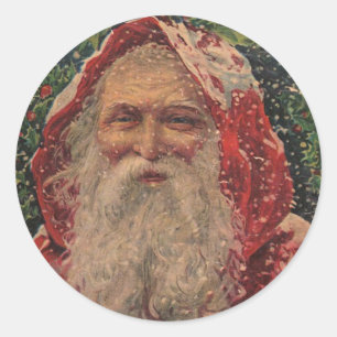Papai noel do vintage na neve - etiqueta