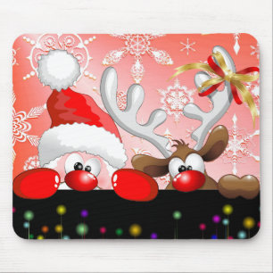 Papai noel e desenhos animados engraçados Mousepad