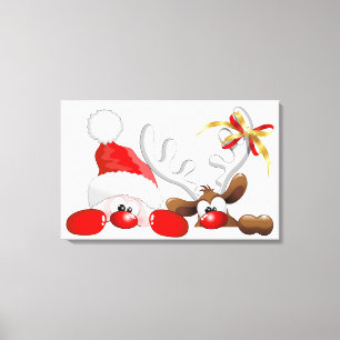 Papai noel e impressão engraçados das canvas dos