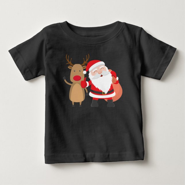 Papai Noel e Reindeer muito bonitos| Camisa (Frente)