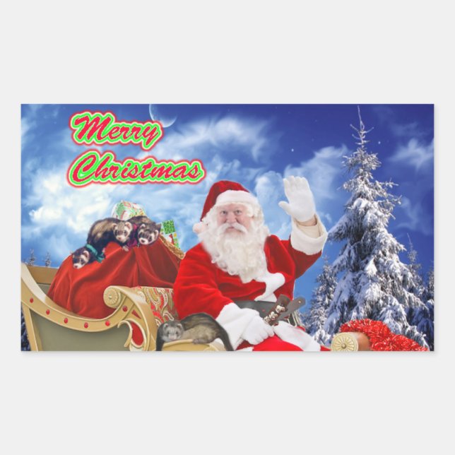 Papai Noel e seus adesivos de Feriado (Frente)