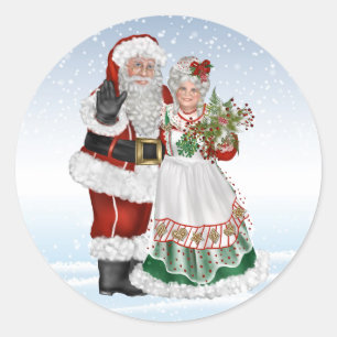 Papai noel e Sra. Claus Etiqueta